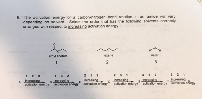 Solved 9. The activation energy of a carbon-nitrogen bond | Chegg.com