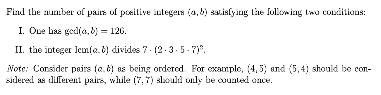 Solved Find the number of pairs of positive integers (a,b) | Chegg.com