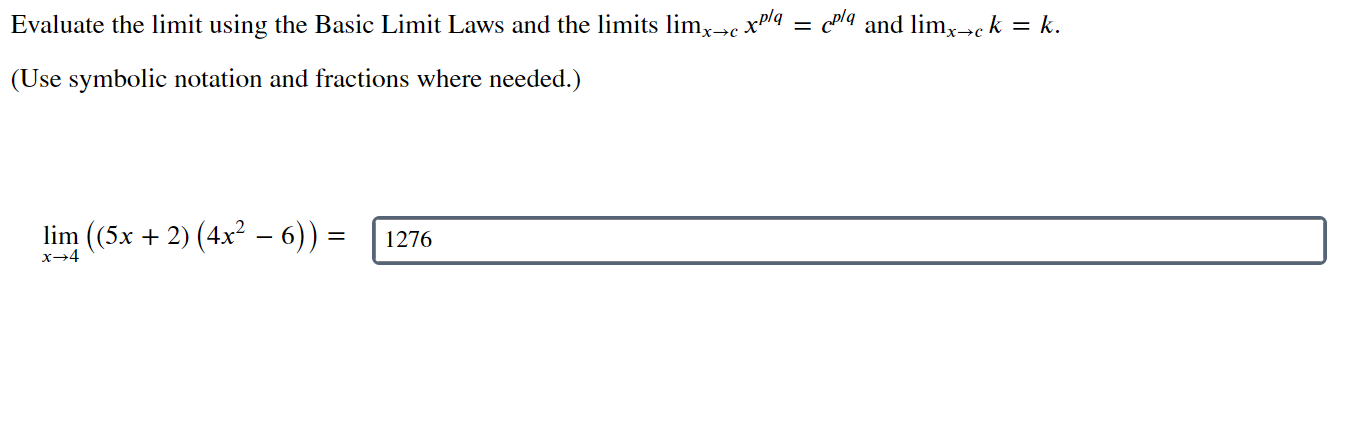 Solved Evaluate the limit using the Basic Limit Laws and the | Chegg.com
