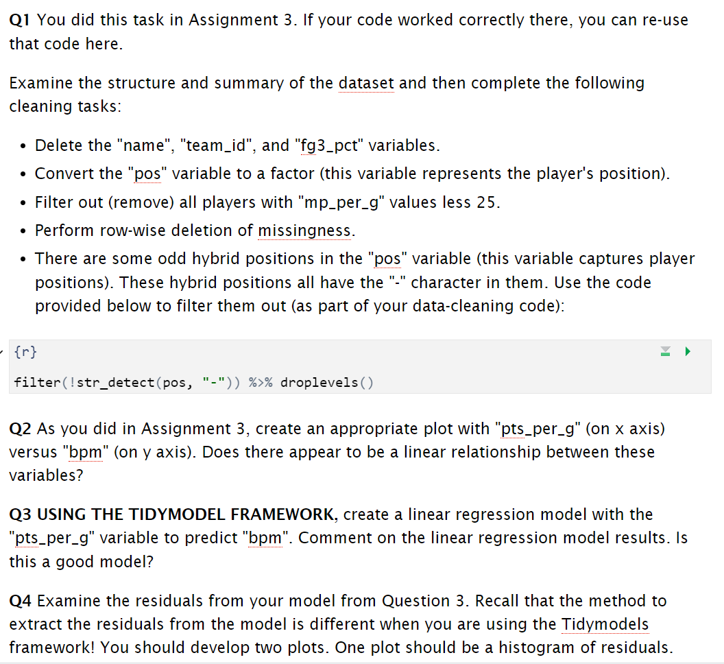 Solved Q1 You did this task in Assignment 3. If your code | Chegg.com