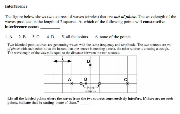Solved Interference The figure below shows two sources of | Chegg.com
