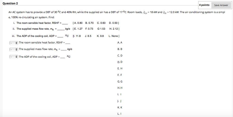 Solved Question 2 4 points Save Answer An AC system has to | Chegg.com