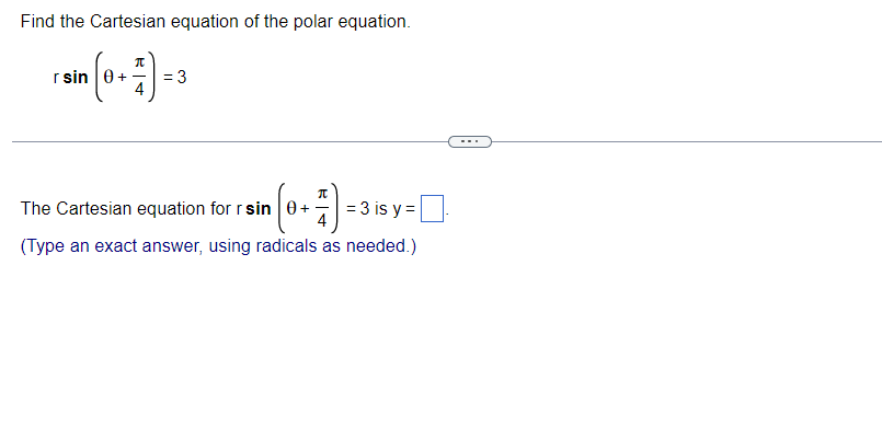 Find cartesian equation 2024 from polar equation