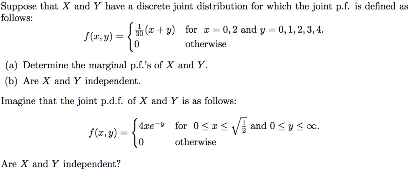 Solved Suppose that X and Y have a discrete joint | Chegg.com