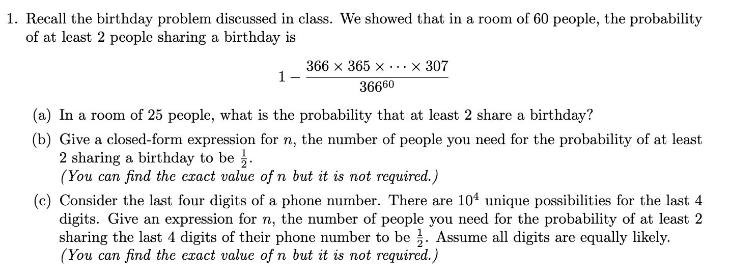 solved-1-recall-the-birthday-problem-discussed-in-class-we-chegg