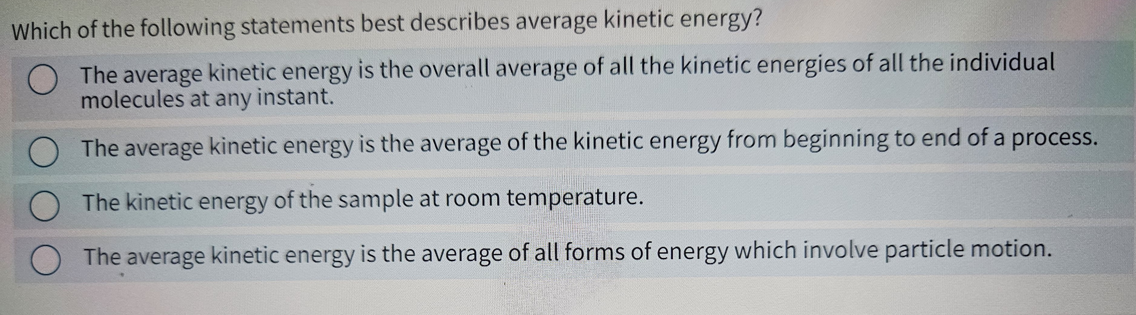 Solved Which of the following statements best describes