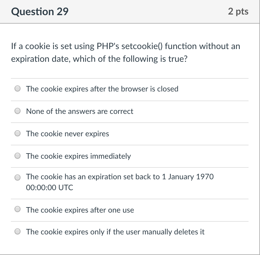 Solved Question 21 2 pts Which of the following is not valid | Chegg.com