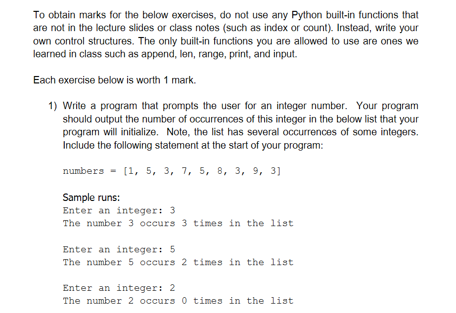 Solved To obtain marks for the below exercises, do not use | Chegg.com