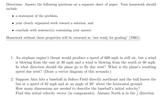 Solved Directions: Answer the following questions on a | Chegg.com