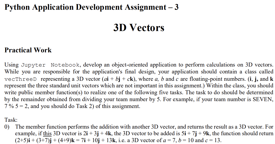 Python Application Development Assignment - 3 3D | Chegg.com