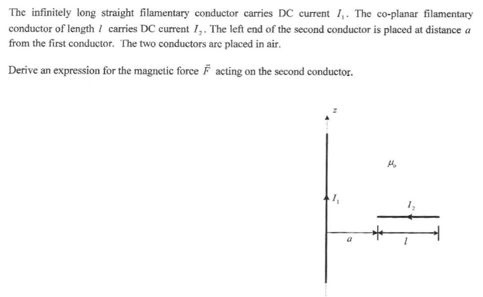 Solved The Infinitely Long Straight Filamentary Conductor | Chegg.com