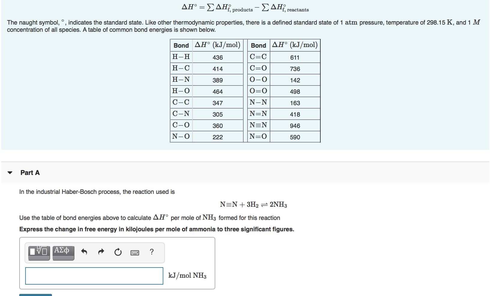 Solved ΔΗ° = ΣΔΗς, products - ΣΔΗΣ - reactants The naught | Chegg.com