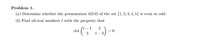 Solved This Is A Homework Problem For My Linear Algebra | Chegg.com