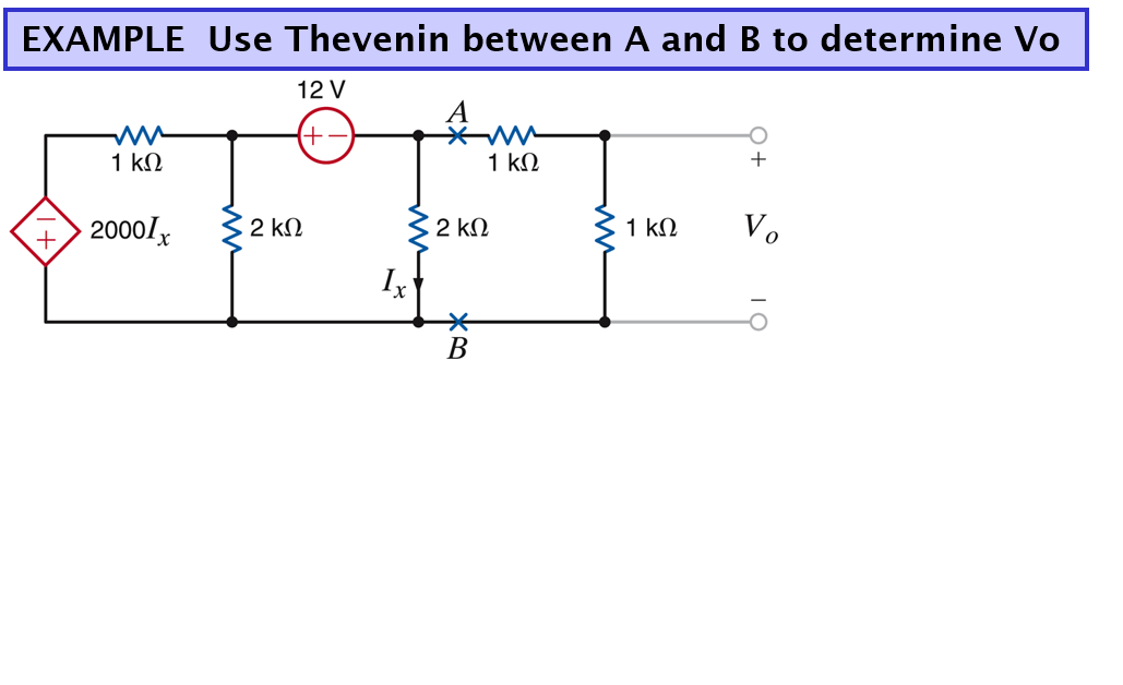 EXAMPLE Use Thevenin between A and B to determine | Chegg.com