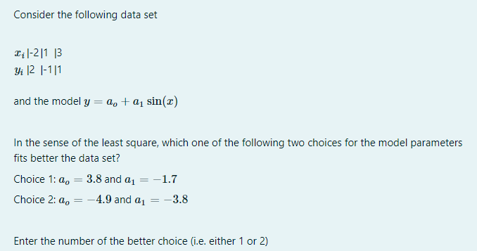 Solved Consider The Following Data Set Xi 2 1 3 Yi 2 4617