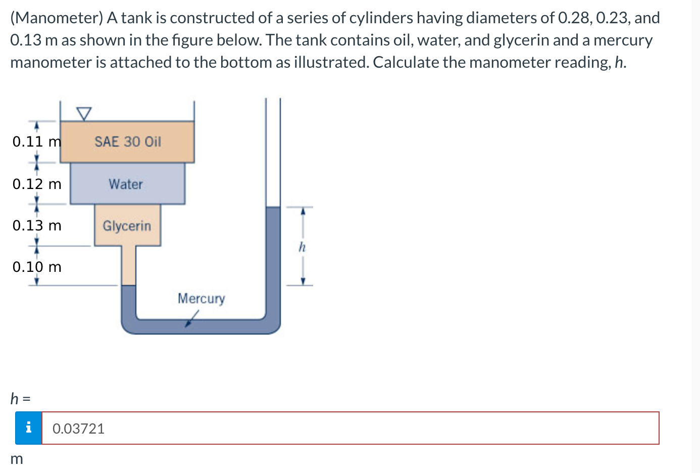(Manometer) A tank is constructed of a series of | Chegg.com
