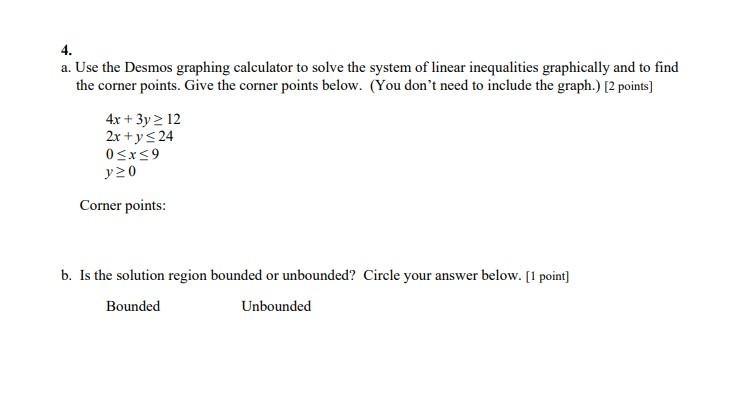 Solved 4. a. Use the Desmos graphing calculator to solve the | Chegg.com