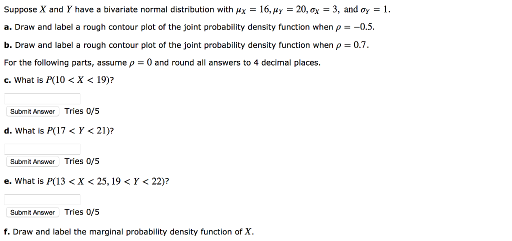Solved Suppose X and Y have a bivariate normal distribution | Chegg.com