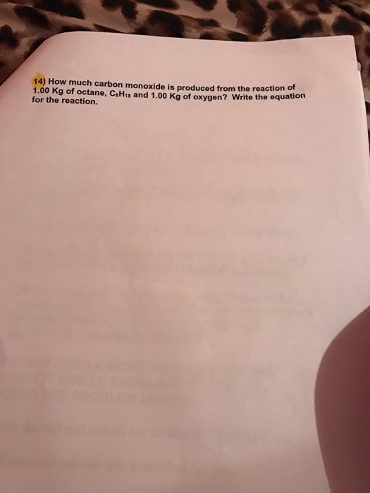 Solved How much carbon monoxide is produced from the