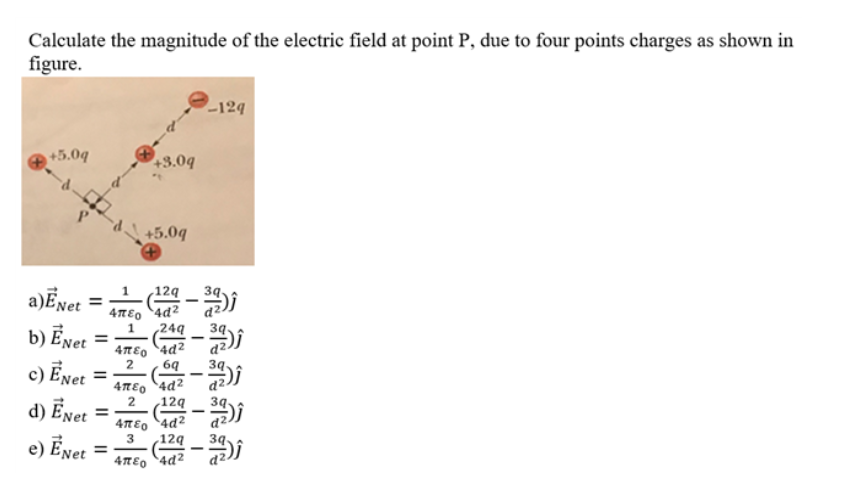 Solved Calculate the magnitude of the electric field at | Chegg.com