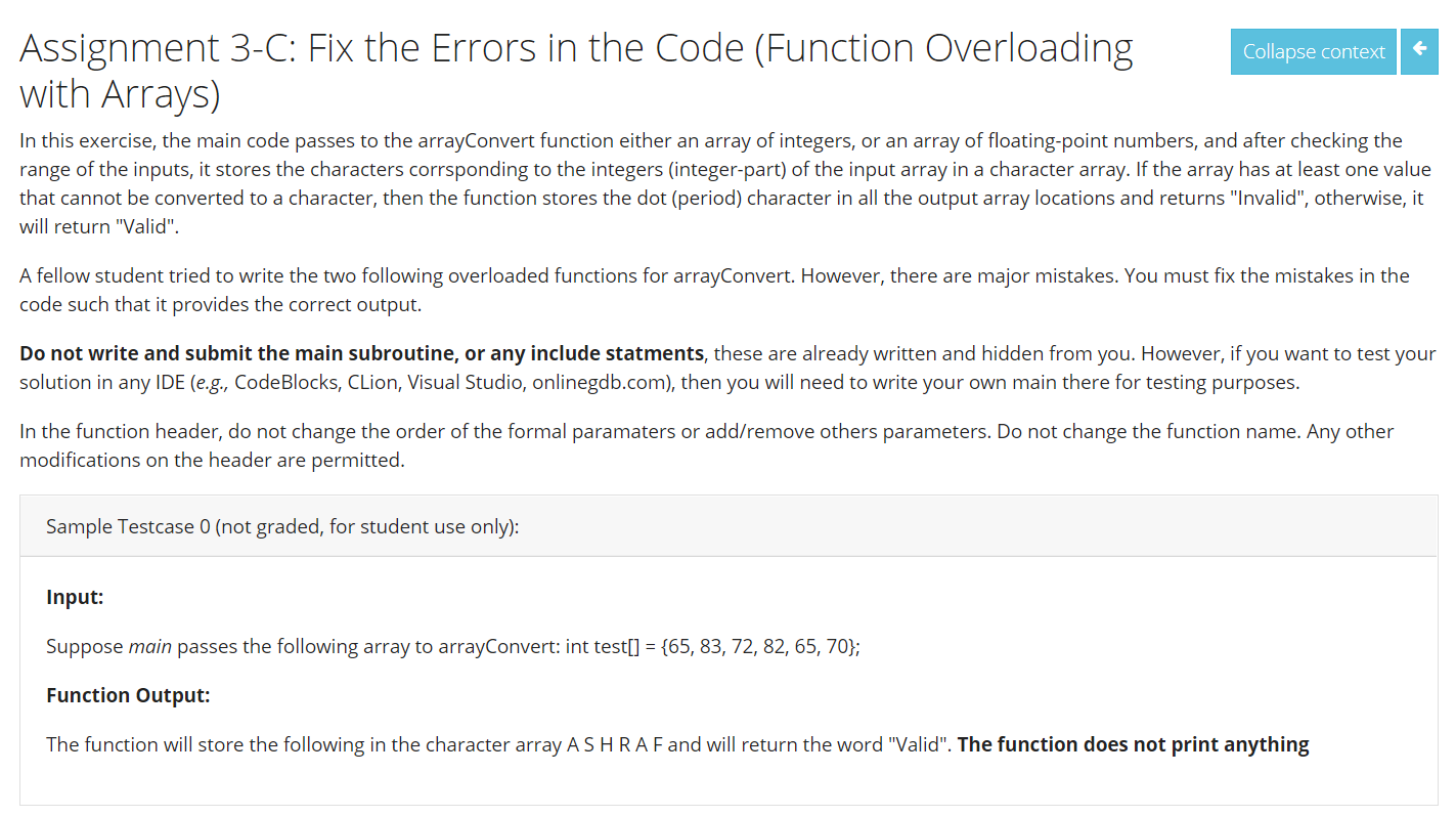 Solved Assignment 3-C: Fix the Errors in the Code (Function | Chegg.com