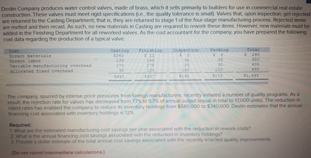 Solved What is the estimated annual manufacturing cost, | Chegg.com