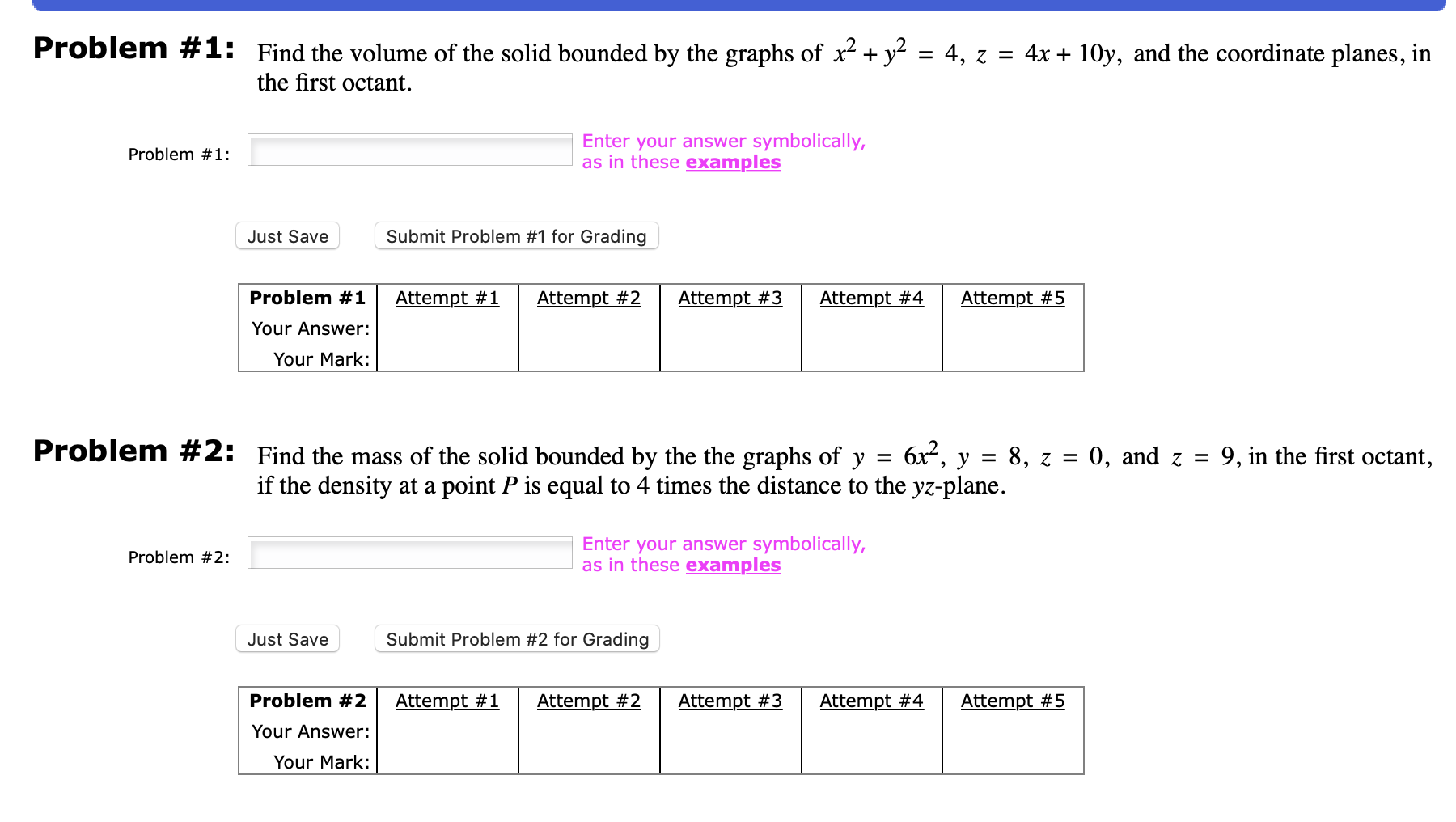 Solved Problem #1: Find The Volume Of The Solid Bounded By | Chegg.com