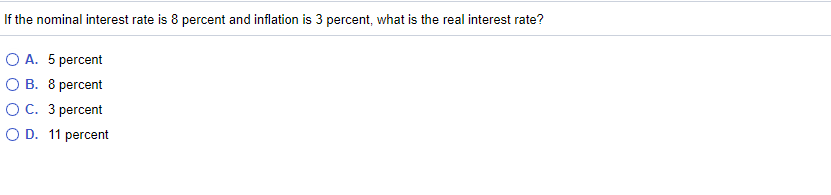 Solved If The Nominal Interest Rate Is 8 Percent And | Chegg.com