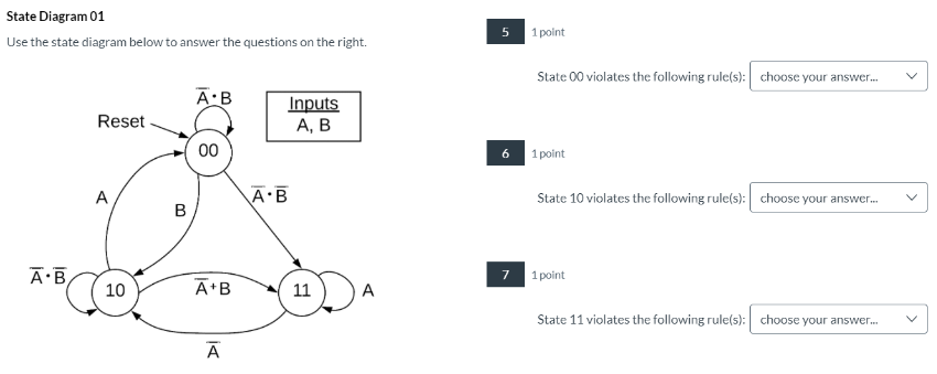 Solved State Diagram 01 Use the state diagram below to | Chegg.com