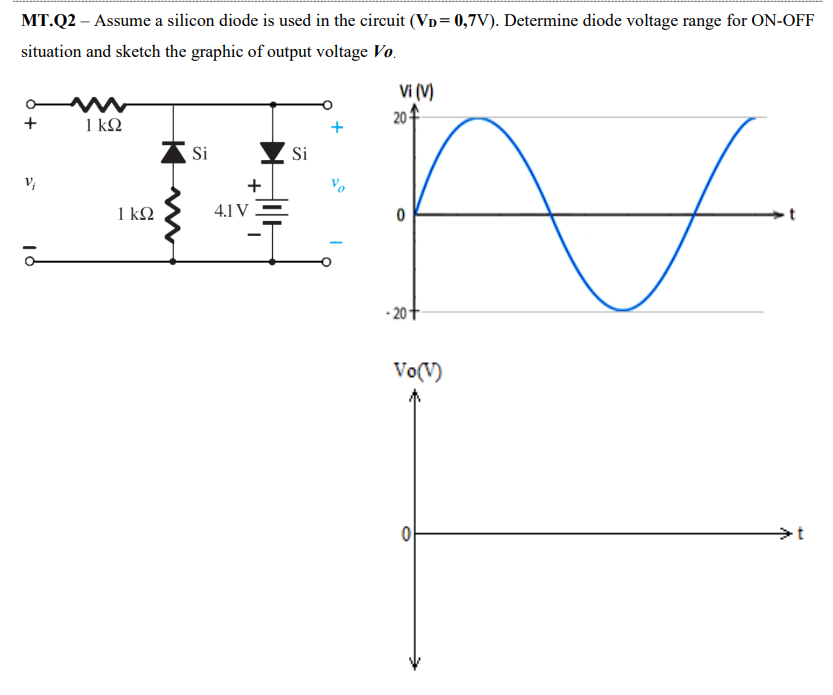 Solved MT.Q2 - Assume a silicon diode is used in the circuit | Chegg.com