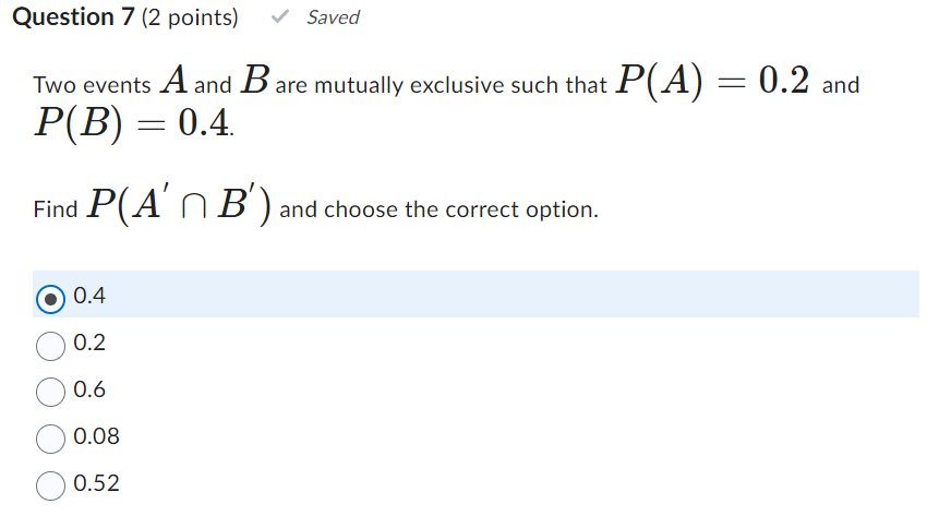 Solved Two Events A And B Are Mutually Exclusive Such That | Chegg.com