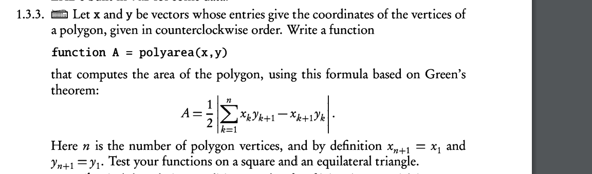 Solved 1.3.3. O Let x and y be vectors whose entries give | Chegg.com
