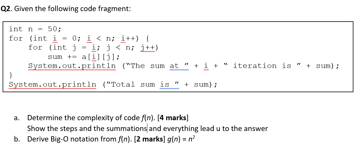 Following code