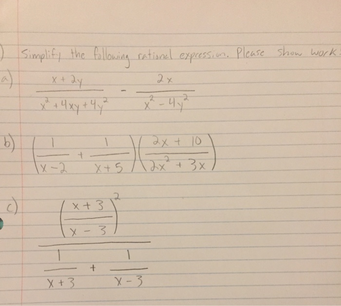 Solved Simplify the following rational expression. Please | Chegg.com