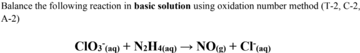 Solved Balancing Equations Using the Oxidation Number Method | Chegg.com