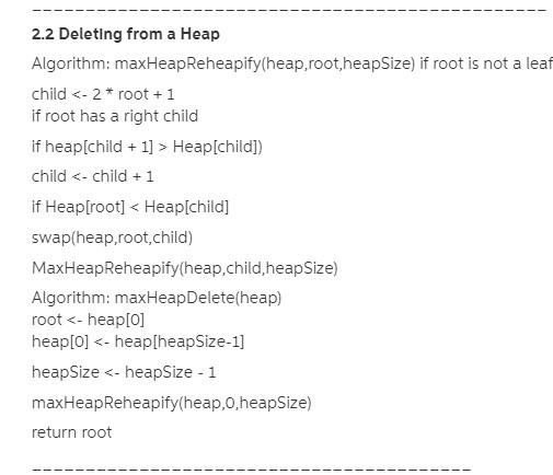 Solved 2.2 Deleting from a Heap Algorithm: | Chegg.com