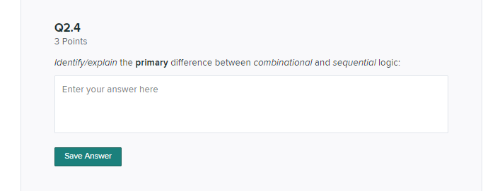 Solved Q2.4 3 Points Identify/explain the primary difference | Chegg.com