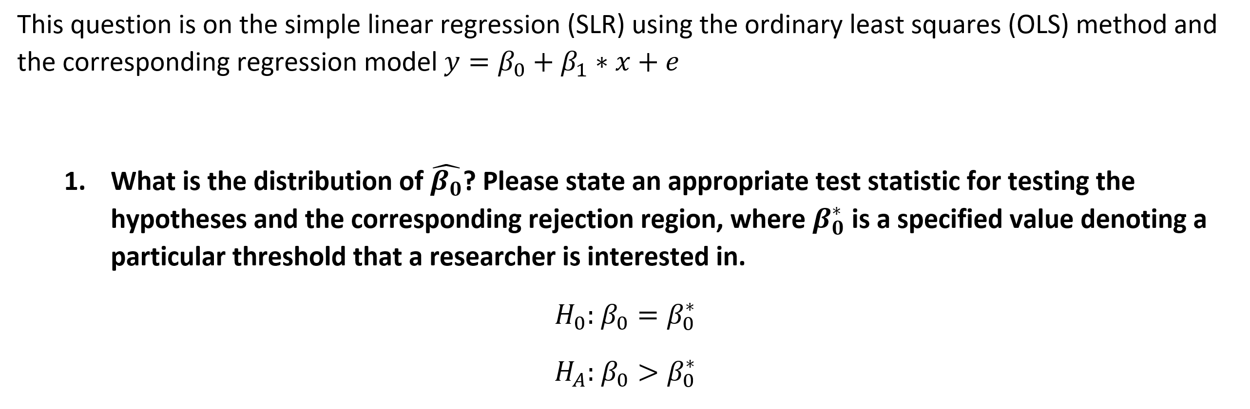 Solved This question is on the simple linear regression | Chegg.com