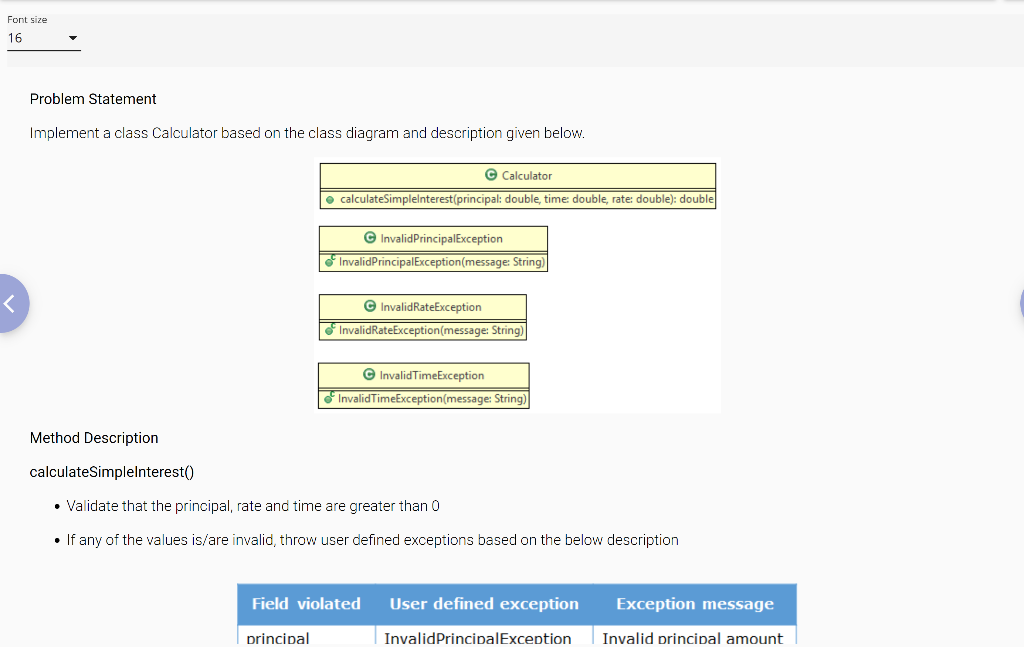 Solved Font size 16 Problem Statement Implement a class | Chegg.com