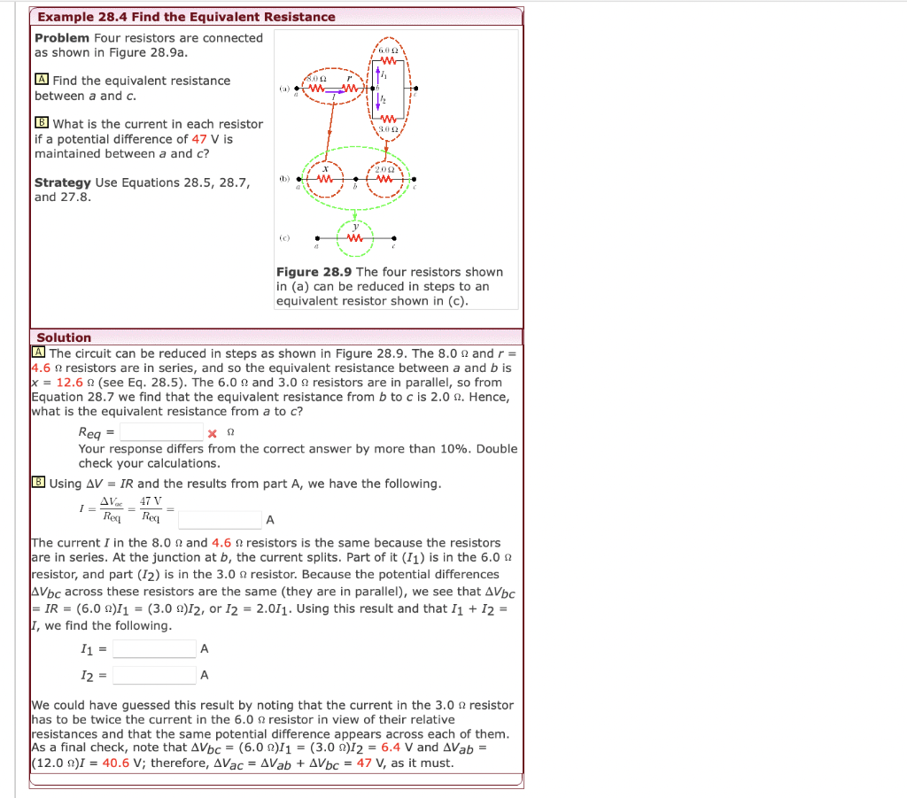 Solved Example 28.4 Find the Equivalent Resistance Problem | Chegg.com