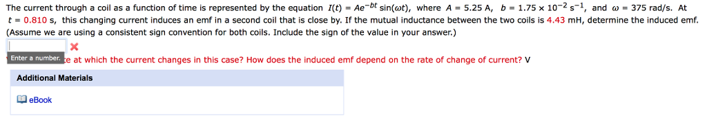 Solved The current through a coil as a function of time is | Chegg.com