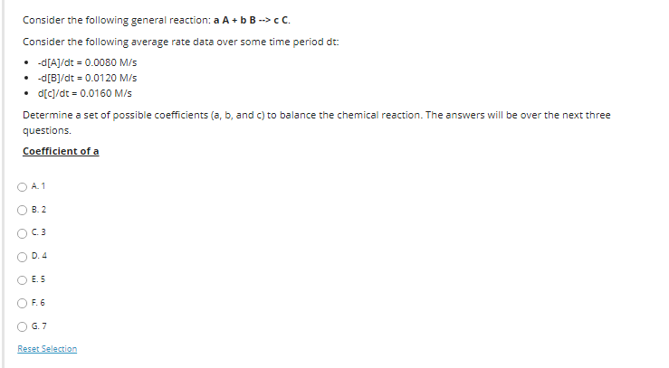 Solved Consider the following general reaction: a A+ bB --> | Chegg.com