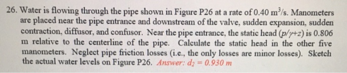 Solved In Problem 26, suppose the flow rate is measured by | Chegg.com