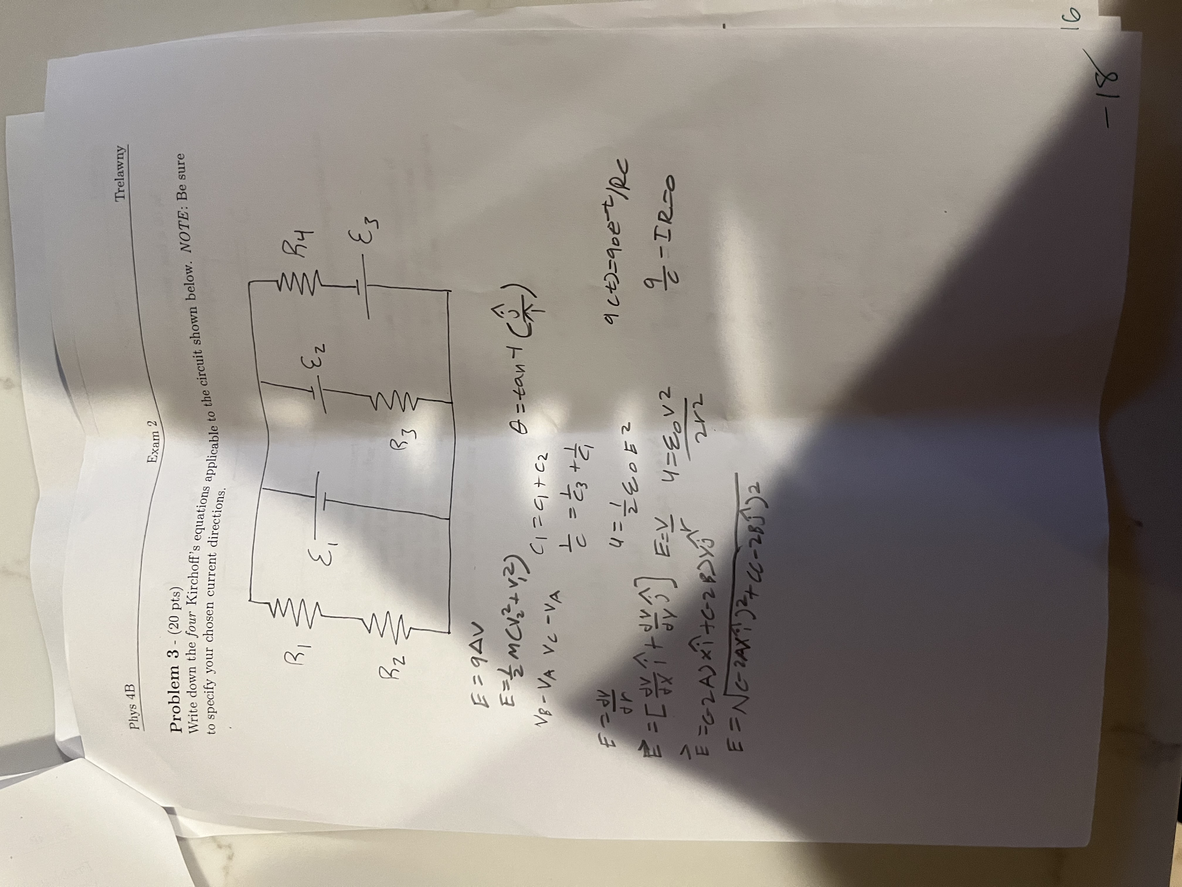 Solved Phys 4BProblem 3 - (20 ﻿pts)Write down the four | Chegg.com