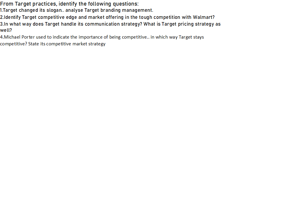 Solved COMPANY Case Target: From "Expect More" to "Pay Less" | Chegg.com