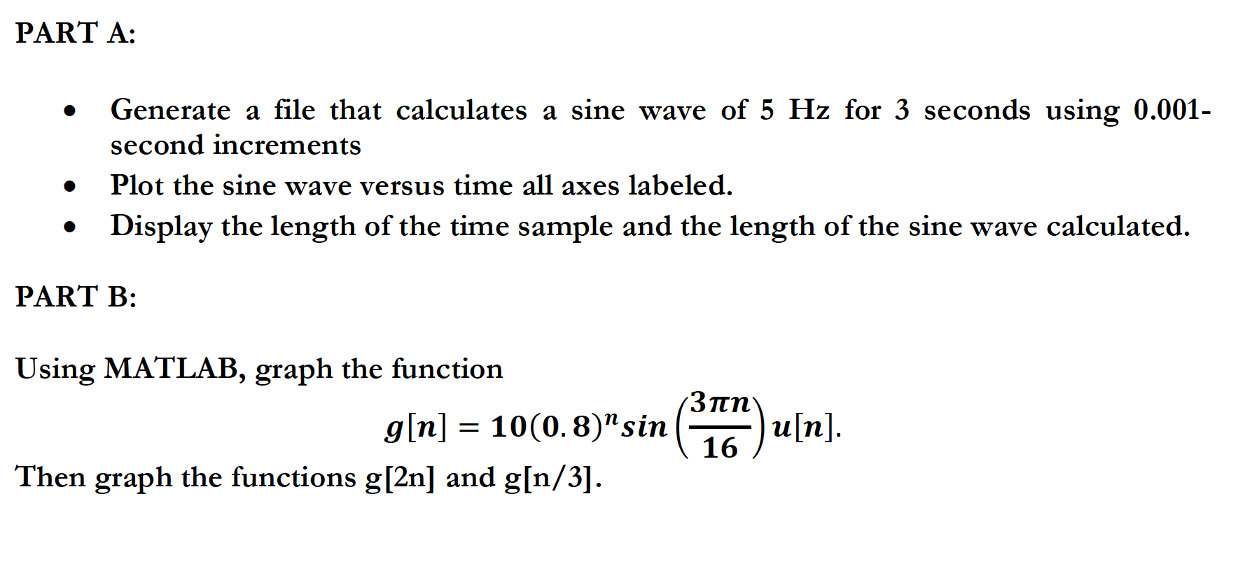 Solved PART A: • Generate a file that calculates a sine wave | Chegg.com