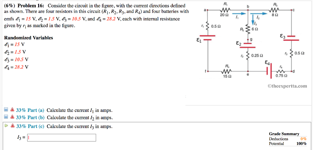 Solved (6%) Problem 16: Consider the circuit in the figure, | Chegg.com