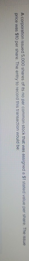 Solved A Corporation Issued 5 000 Shares Of Its No Par Chegg