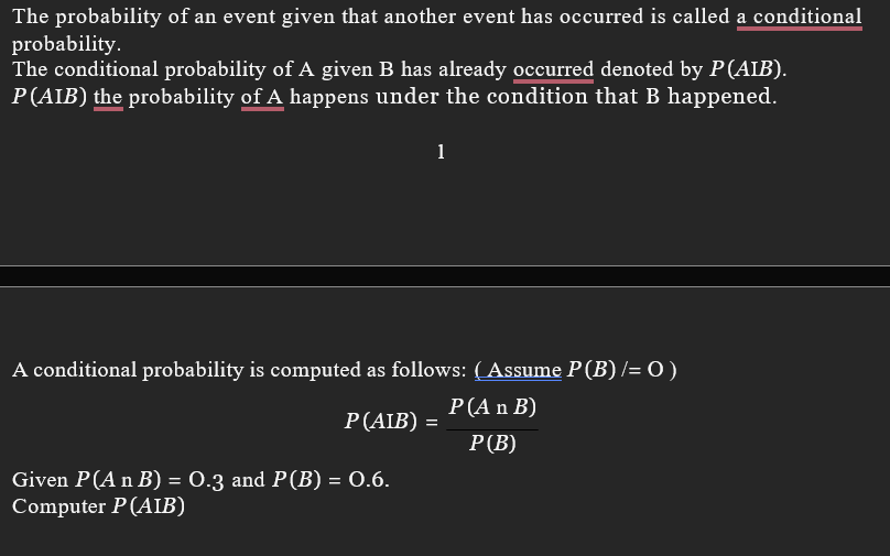 Solved The Probability Of An Event Given That Another Event | Chegg.com