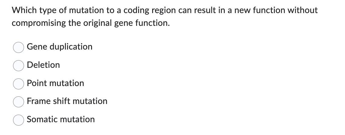 Solved Which type of mutation to a coding region can result | Chegg.com